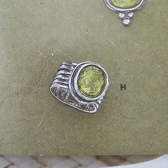 Silpada Sterling Silver Green Glass Ring R1463 Size 8 - Picture 6 of 16